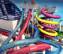 Norwegian Breakaway will debut the company’s first Aqua Park at sea, one with five full-size water slides. // © 2012 Norwegian Cruise Line